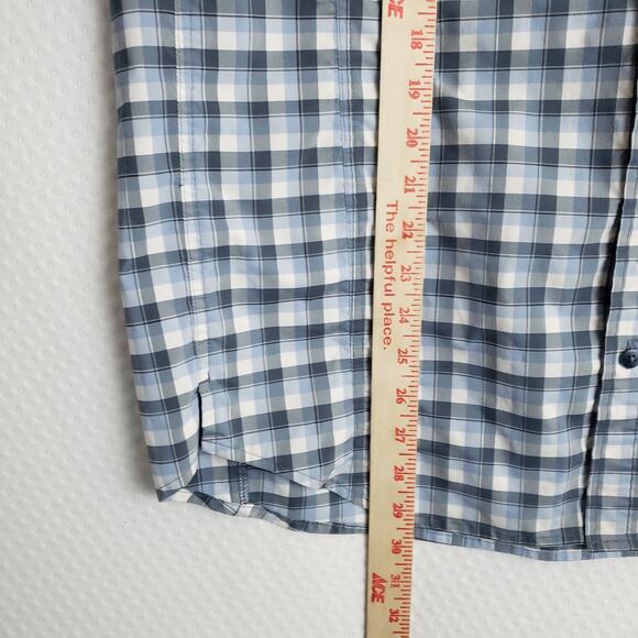 REI Mens Sahara Vented SS Blue Button Up Shirt Fishing Hiking Golf Performance L - Picture 9 of 11